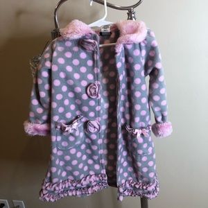 Grey and Pink polka dot coat!